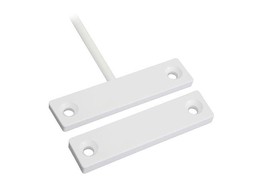 ALARMTECH OPBOUW / INBOUW MAGNEETCONTACT EXTRA DUN MET INGEBOUWDE WEERSTANDEN 4K7 4K7  KABEL LANGS ONDERZIJDE  2 METER KABEL