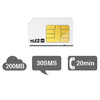 TELE2 IOT SIM KAART VOOR ABONNEMENT MET 200MB DATA   30SMS BERICHTEN   20 MINUTEN SPRAAK PER MAAND.