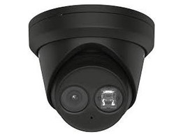 ZWARTE HIKVISION 4MP ACUSENSE WDR TURRET NETWERK CAMERA MET VASTE LENS  IR LED  IP67  2 8 MM  INGEBOUWDE MICROFOON  ZWARTE UITVOERING