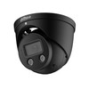 DAHUA ZWARTE 4MP FULL COLOUR TURRET CAMERA MET ACTIEVE AFSCHRIKKING  2.8MM LENS  WITLICHT EN IR LEDS ON BOARD  MAX 30M   ROOD EN BLAUW FLITS ALARM  LUIDSPREKER / SIRENE ALARM  POE  12 VDC  IP67