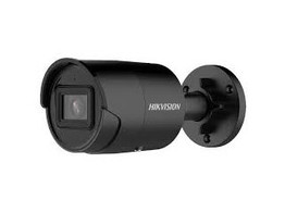 ZWARTE HIKVISION 4MP ACUSENSE WDR MINI BULLET NETWERK CAMERA MET VASTE LENS  IR LED  IP67  2.8 MM  INGEBOUWDE MICROFOON  ZWARTE UITVOERING