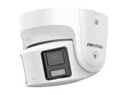 WITTE HIKVISION 8MP PANORAMIC 180  COLORVU WDR TURRET NETWERK CAMERA MET VASTE LENS  WIT LICHT   IP67  2 X 4 MM  STROBOSCOOP EN AUDIO-ALARM  AUDIO I/O