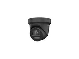 ZWARTE HIKVISION 4MP SMART HYBRID LIGHT MET COLORVU WDR TURRET NETWERK CAMERA MET VASTE LENS  IR EN WIT LICHT   IP67  2.8 MM  INGEBOUWDE MICROFOON