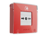 Ajax ManualCallPoint  Draadloze aan een muur gemonteerde knop voor het handmatig activeren van een brandalarm  Rood. Vervangbare batterij 2x CR123A. Afmetingen  102x104x39mm