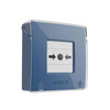 Ajax ManualCallPoint  Draadloze aan een muur gemonteerde knop voor het handmatig activeren van een brandalarm Blauw. Vervangbare batterij 2x CR123A. Afmetingen  102x104x39mm