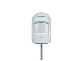 Ajax Fibra MotionProtect Plus  Bus Dual-bewegingsmelder met PIR en MW sensor  wit. Detectie tot 12 m  huisdierimmuniteit tot 20 kg  verbruik 97 A. Afmetingen 110 65x50mm.