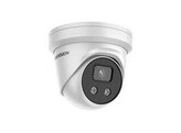 WITTE HIKVISION ACUSENSE 4MP ULTRA LOW LIGHT WDR TURRET DOME NETWERK CAMERA  MET VASTE LENS  IR LED   4MM    IP67  INGEBOUWDE MICROFOON