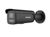 ZWARTE HIKVISION 4MP SMART HYBRID LIGHT MET COLORVU WDR BULLET NETWERK CAMERA MET VARIFOCAL LENS GEMOTORISEERD 2 8-12MM  IR EN WIT LICHT  IP67  IK10  ZWARTE UITVOERING