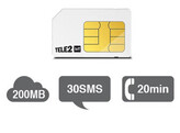 TELE2 IOT SIM KAART VOOR ABONNEMENT MET 200MB DATA   30SMS BERICHTEN   20 MINUTEN SPRAAK PER MAAND.