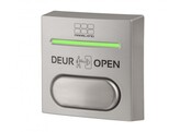 ZILVER OPBOUW EXIT DRUKKNOP MET ROOD-GROENE LED